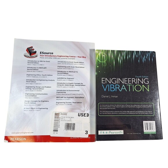 MATLAB for Engineers by Holly Moore (3rd Ed) & Engineering Vibration 2 Book Lot - Picture 2 of 8